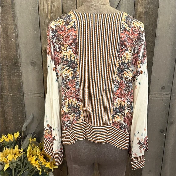 Free People Mix and Match Blouse Tea Combo Crop Boho Festival Top Long Sleeve - Picture 7 of 10